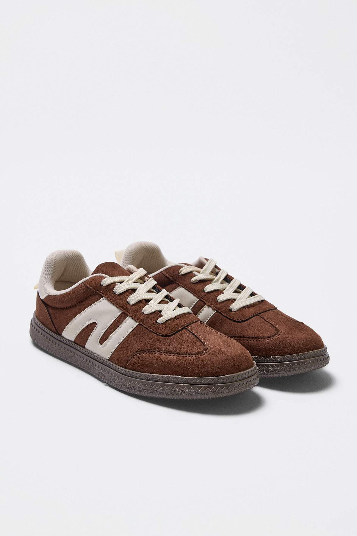 Kids' Brown Suede Retro Sneakers