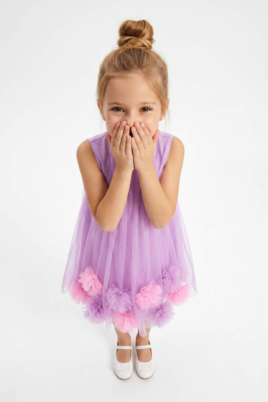 Girls' Purple Plain Maxi Dress