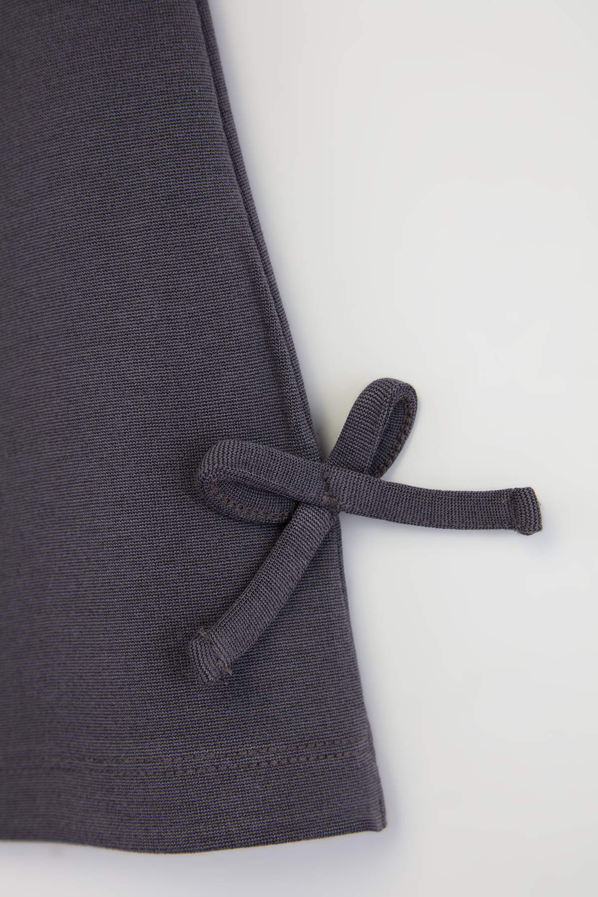 Girls' Navy Ribbon-Detail Knit Trousers