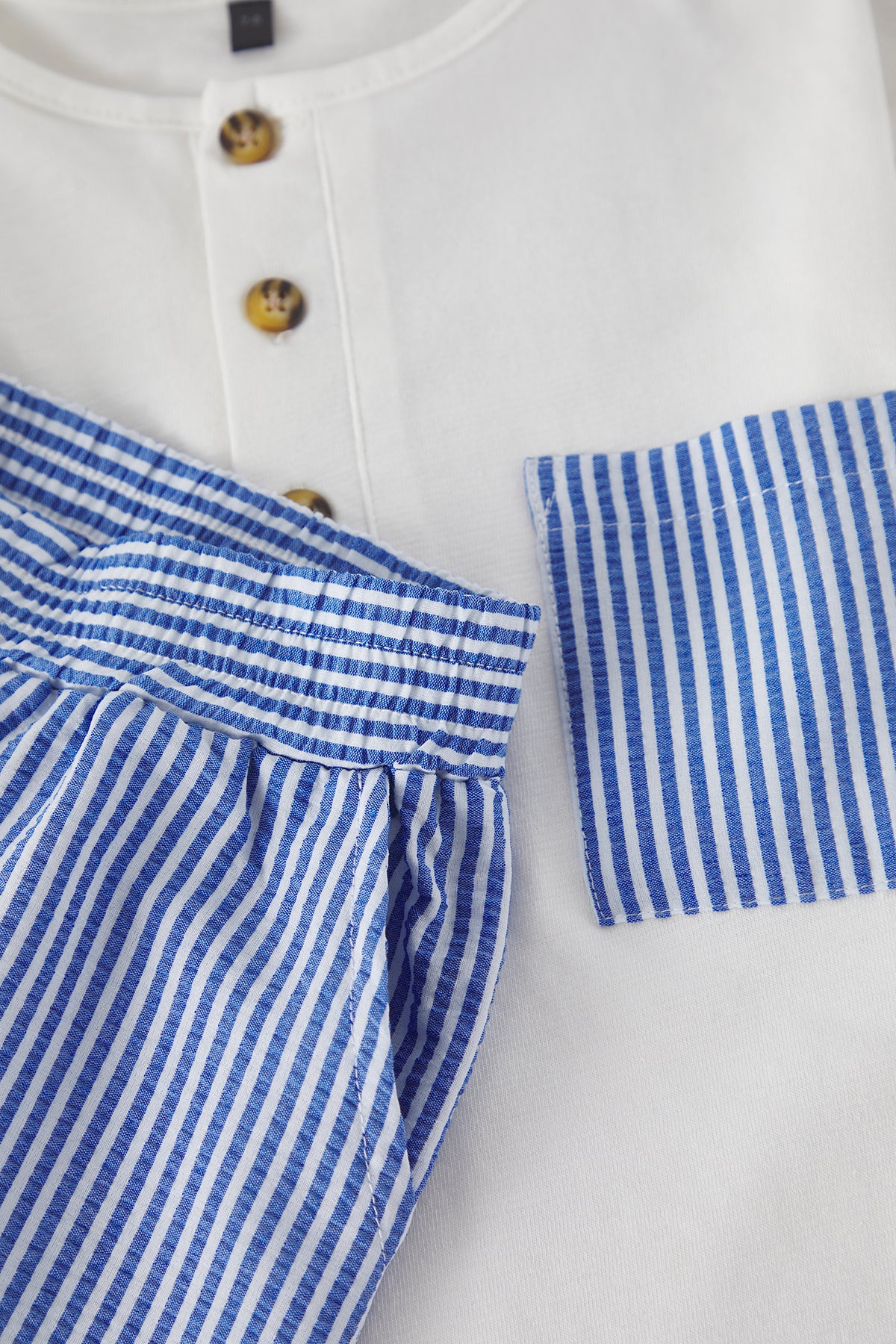 Boys' Stone Striped Pocket T-Shirt & Shorts Set