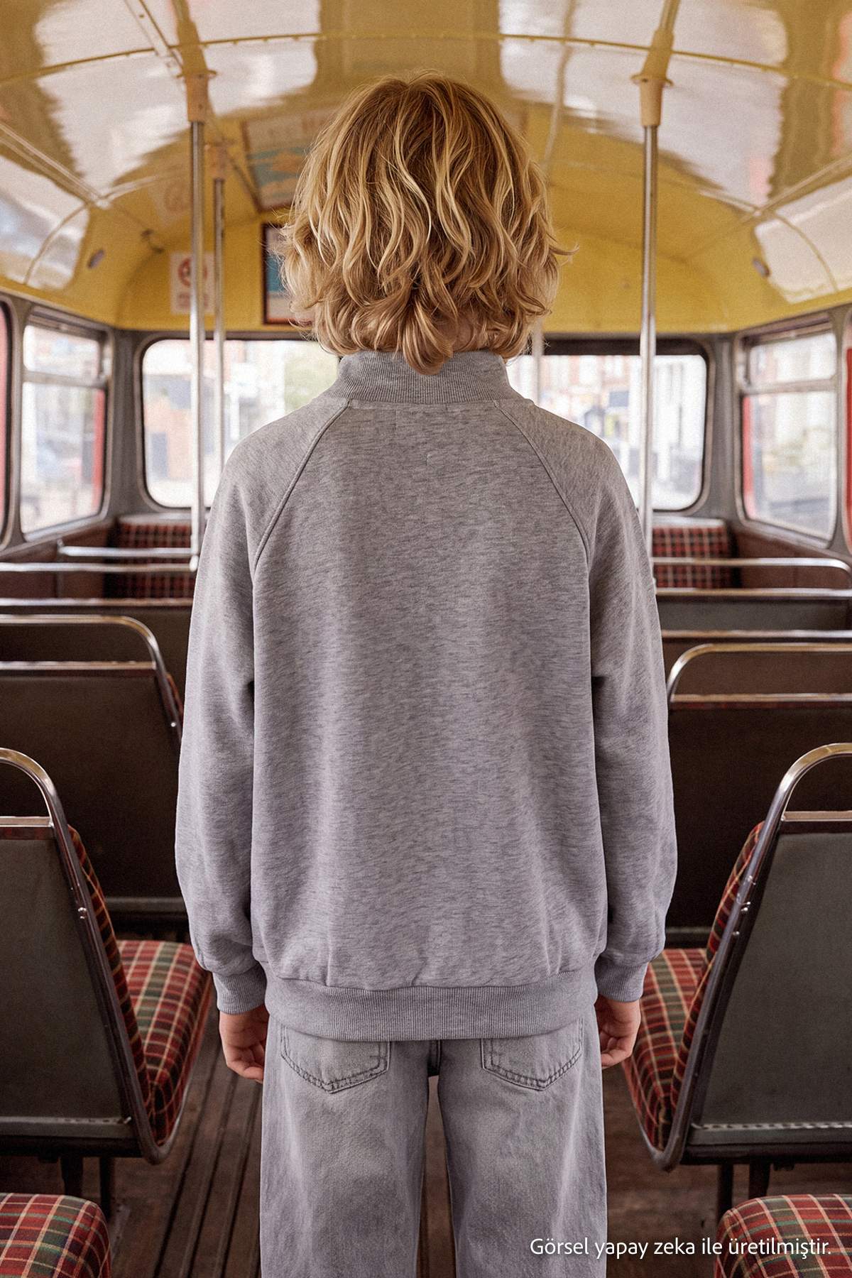 Boys' Embroidered Half-Zip Thick Sweatshirt