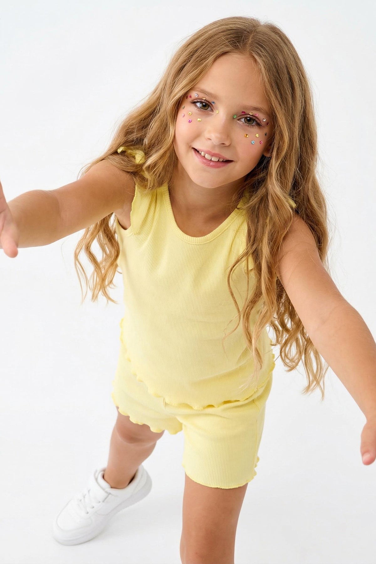 Girls' Tie-Strap Vest & Shorts Set