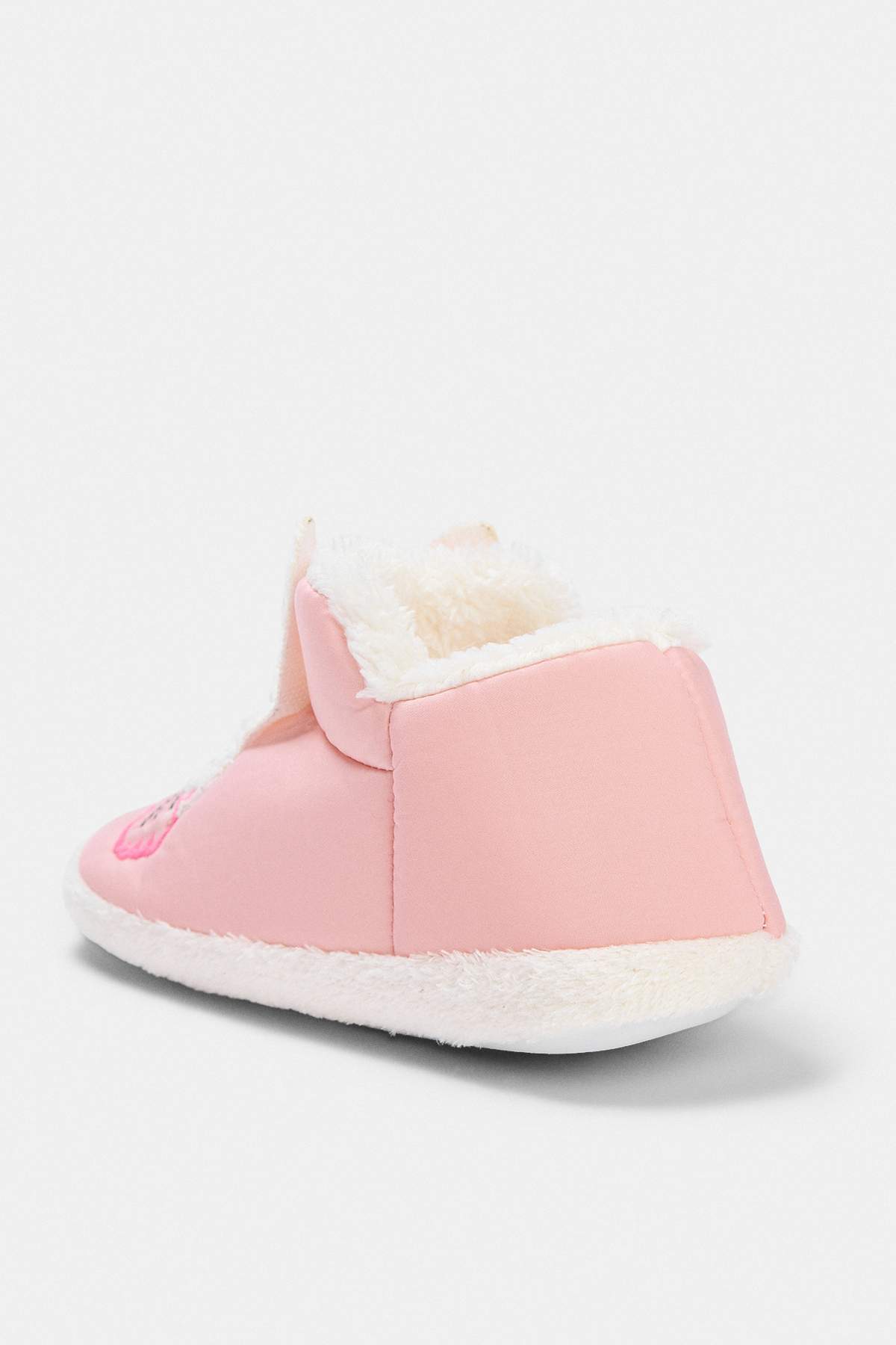 Girls' Pink Plush Slipper Boots
