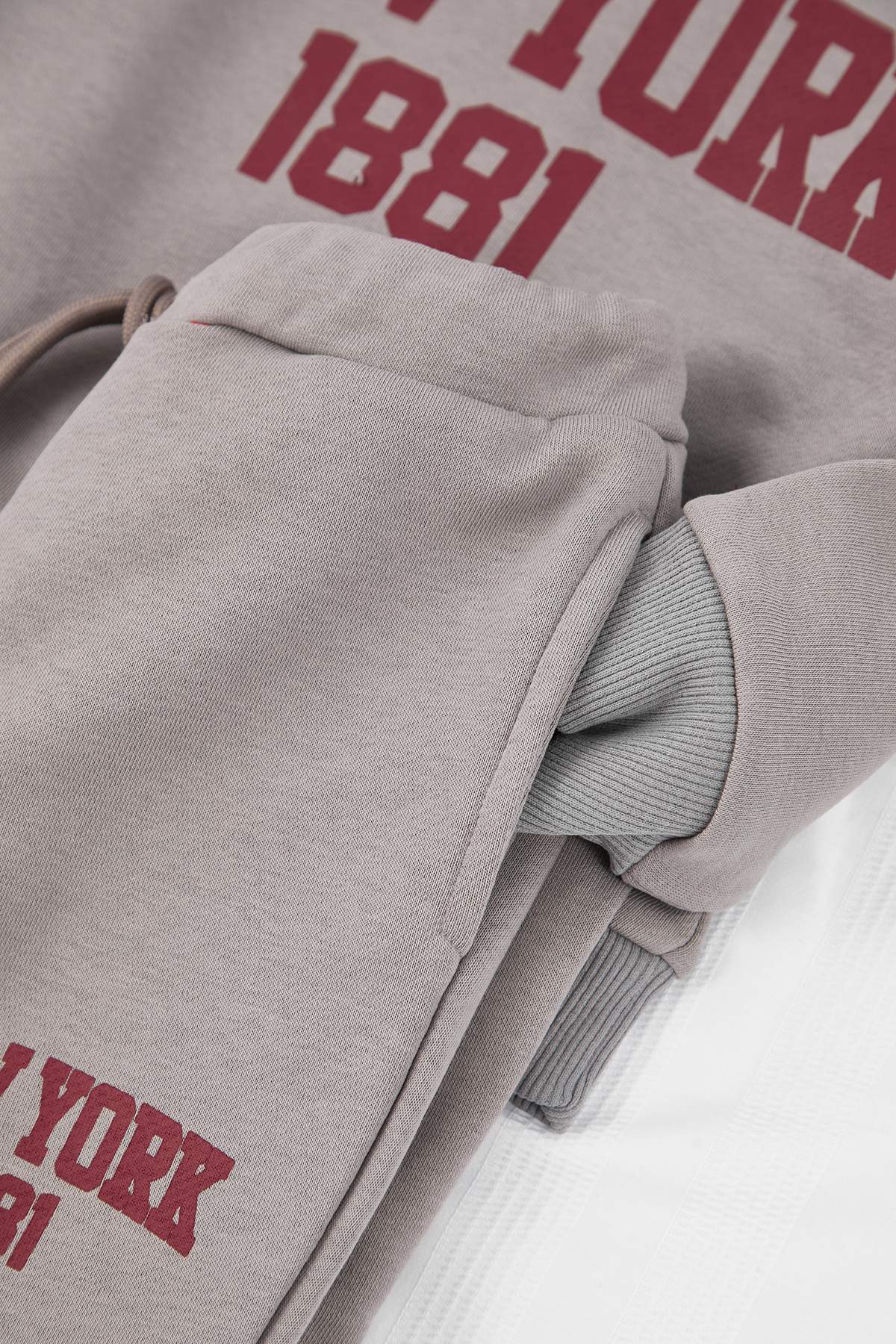 Kids' Grey Hooded Oversized Sweatshirt & Jogger Set