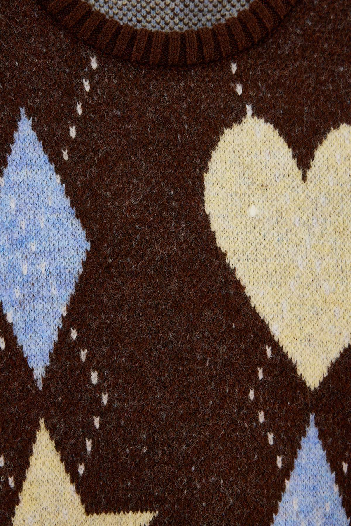 Girls' Brown Star-Pattern Jumper
