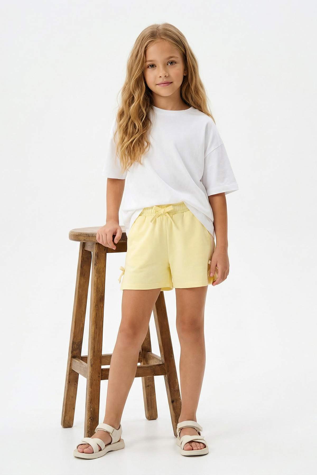 Girls' Yellow & Pink Plain Shorts 2-Pack