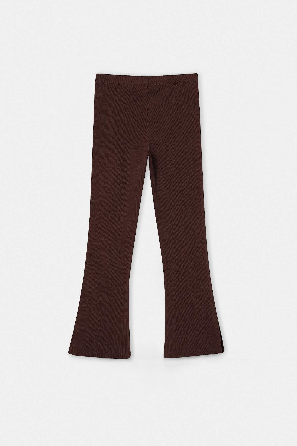 Girls' Brown Knit Leggings