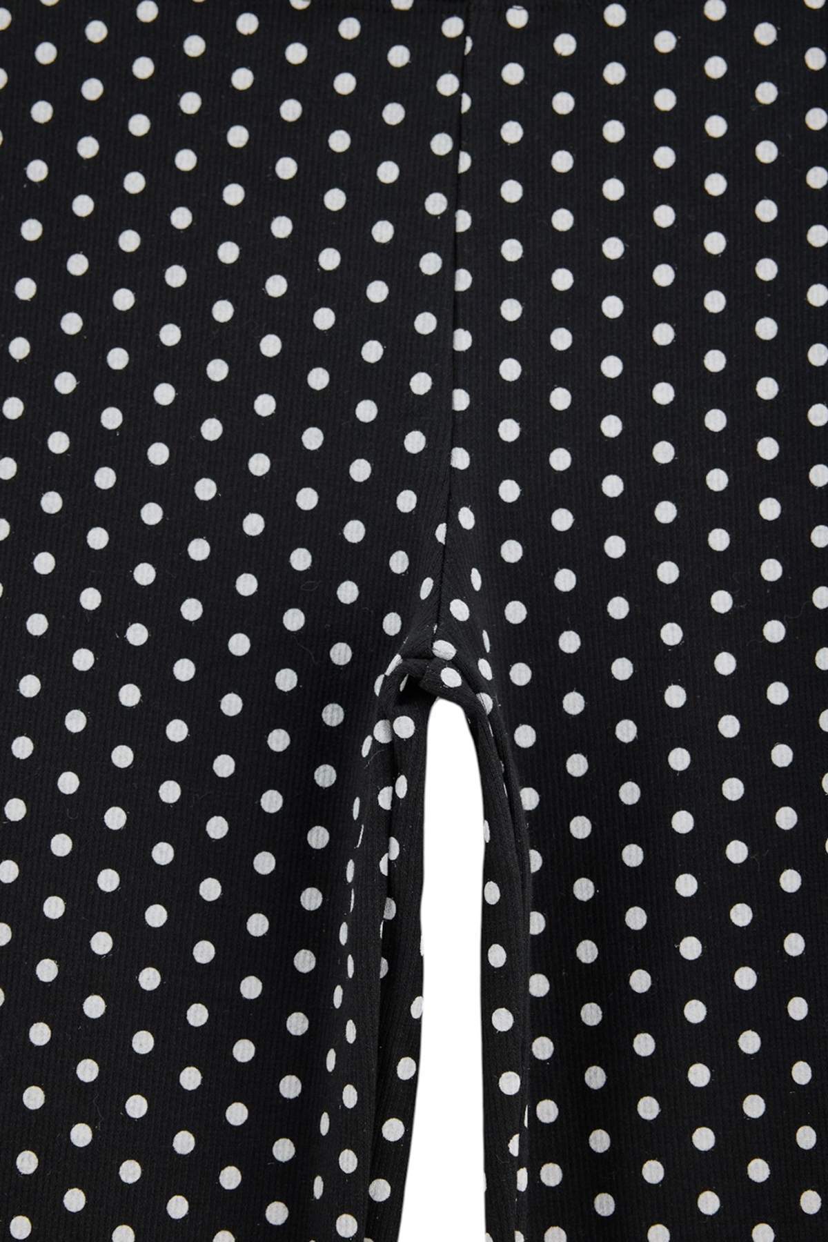 Girls' Black Polka-Dot Knit Trousers