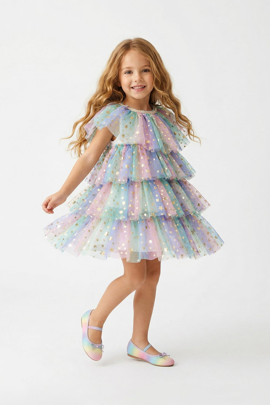 Girls' Multicolour Tutu Mini Dress