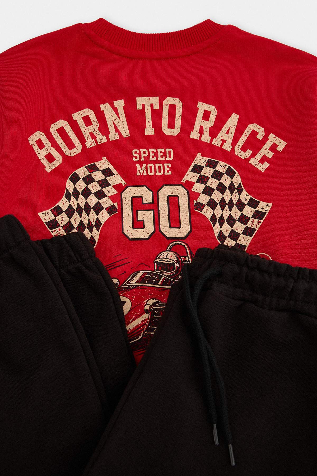 Boys' Red Printed Two-Piece Set