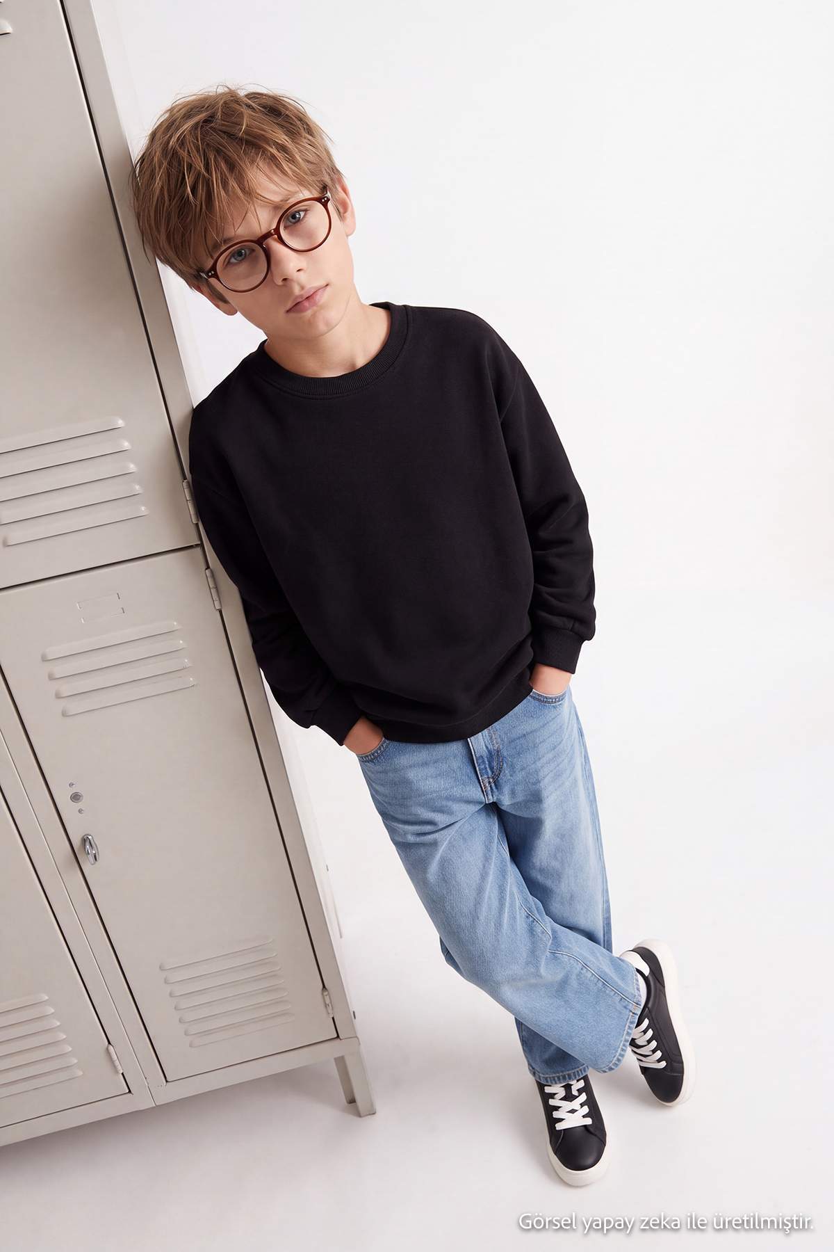 Kids' Basic Fleece-Lined Crew-Neck Sweatshirt