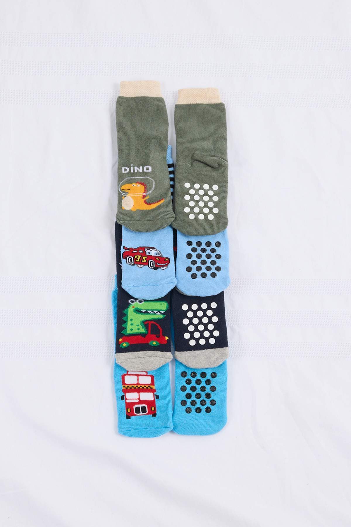 Boys' Non-Slip Printed Socks 4-Pack