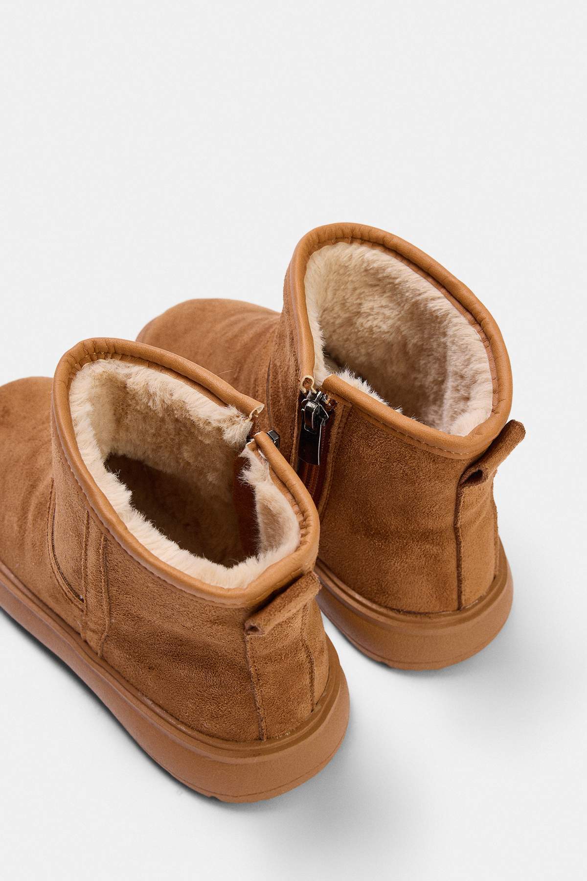 Kids' Camel Faux-Fur Lined Boots