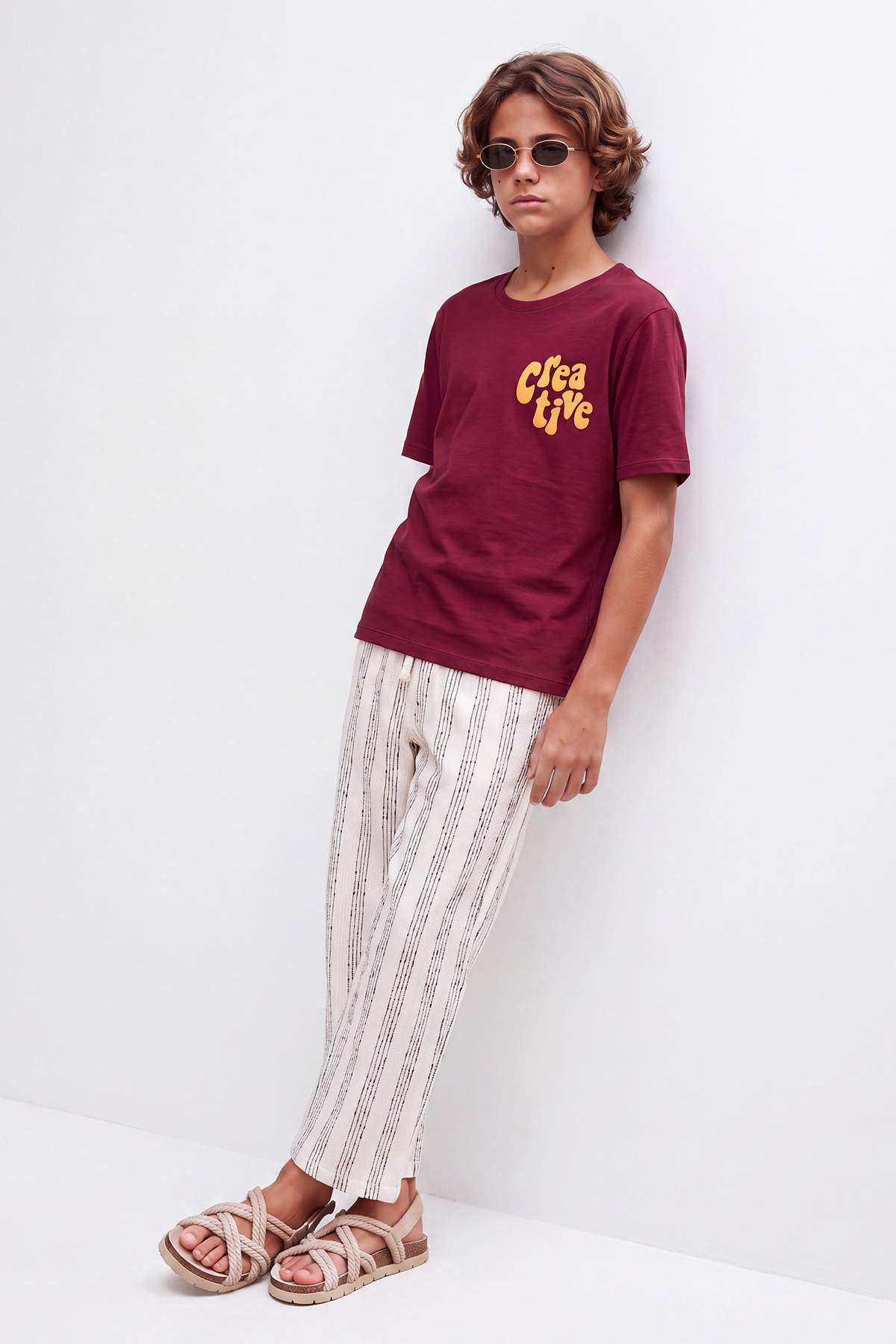Boys' Burgundy Slogan-Print T-Shirt