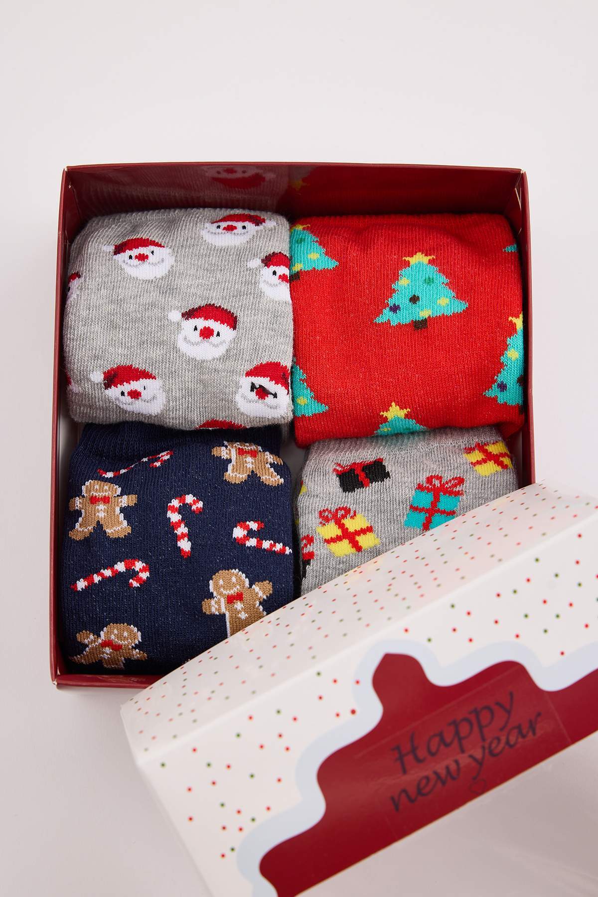 Kids' Winter Holiday Socks 4-Pack Gift Box