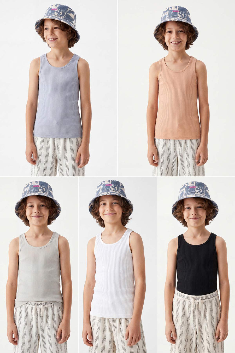 Boys' Ribbed Vest 5-Pack