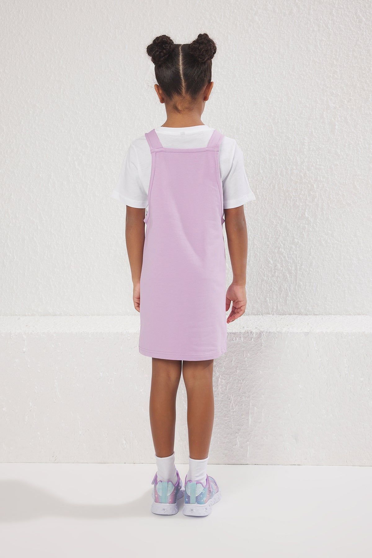 Girls' Lilac T-Shirt & Pinafore Dress Set