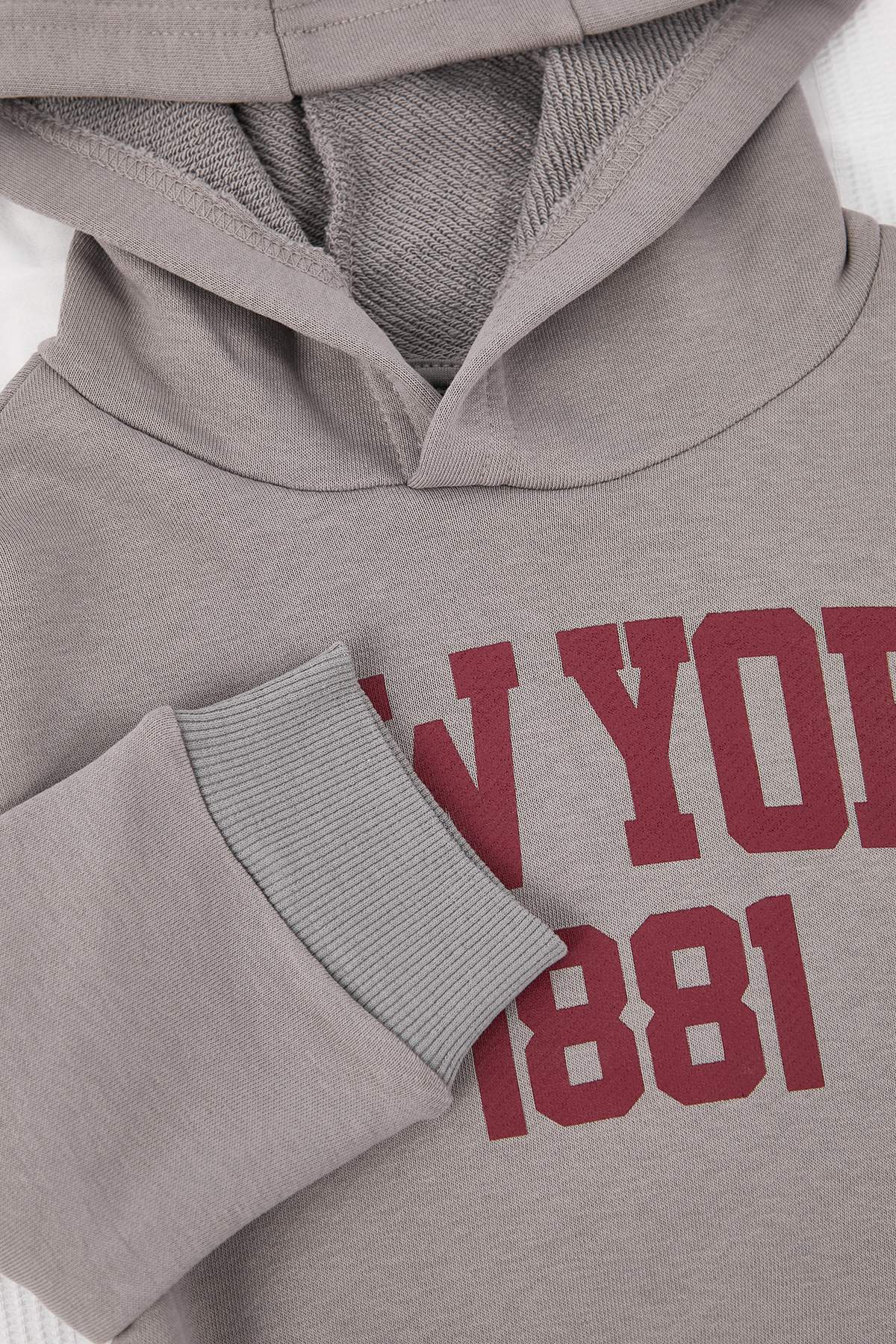 Kids' Grey Hooded Oversized Sweatshirt & Jogger Set
