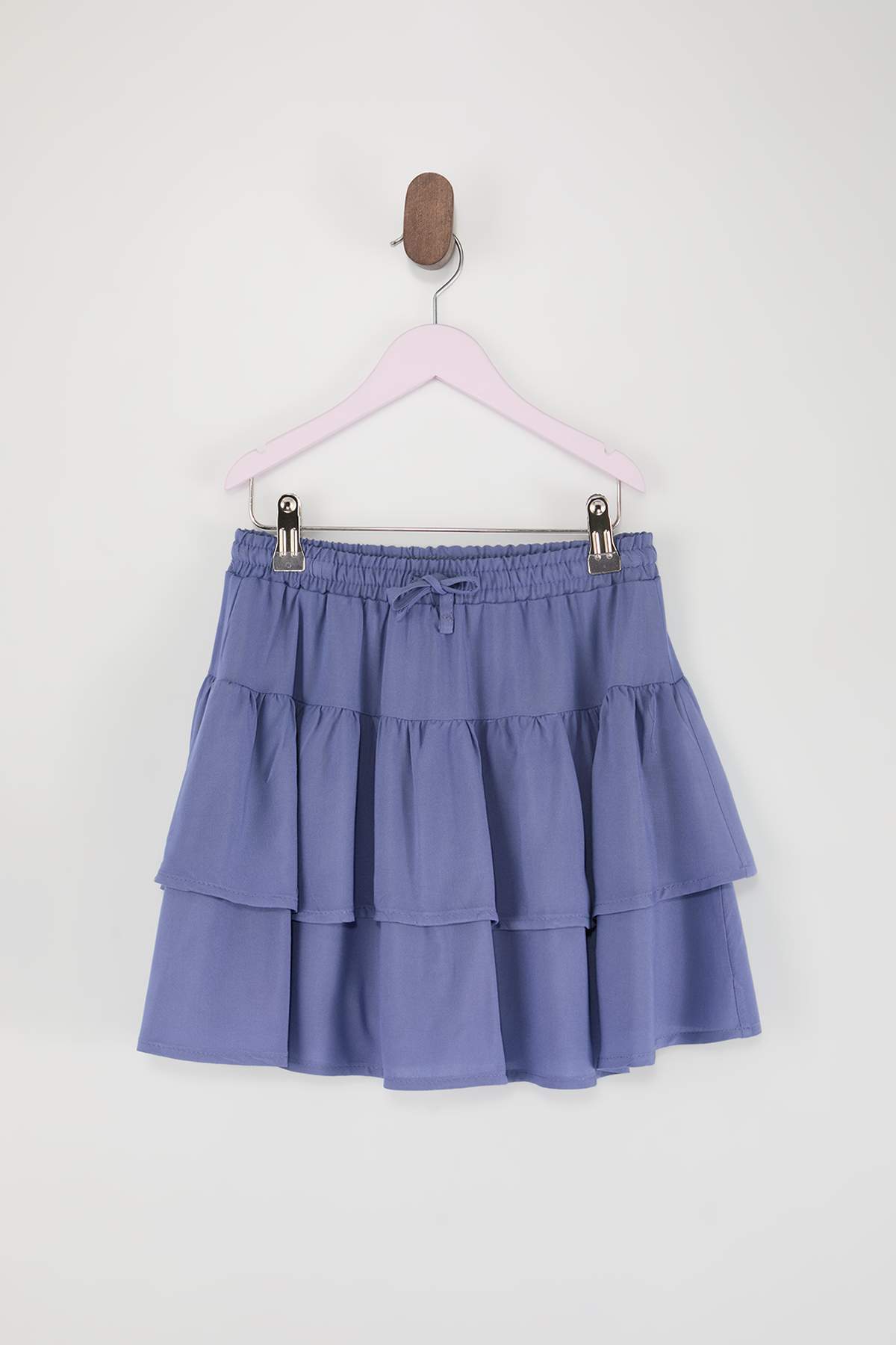 Girls' Indigo Ruffle-Detail Skirt