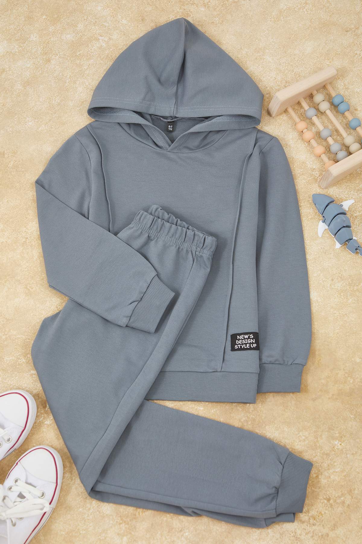 Boys' Black Brushed Hooded Sweatshirt & Jogger Set