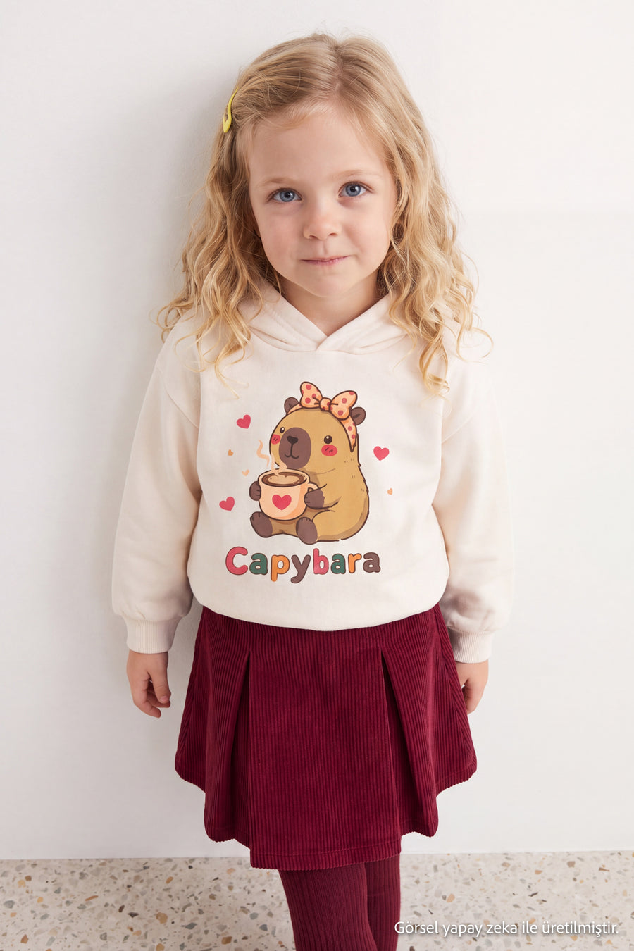 Girls' Ecru Capybara Sweatshirt