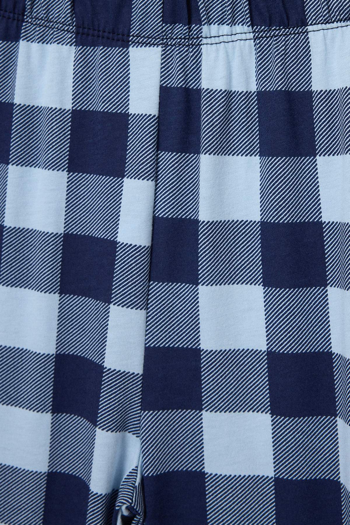 Boys' Navy Top & Checked Trousers Pyjama Set