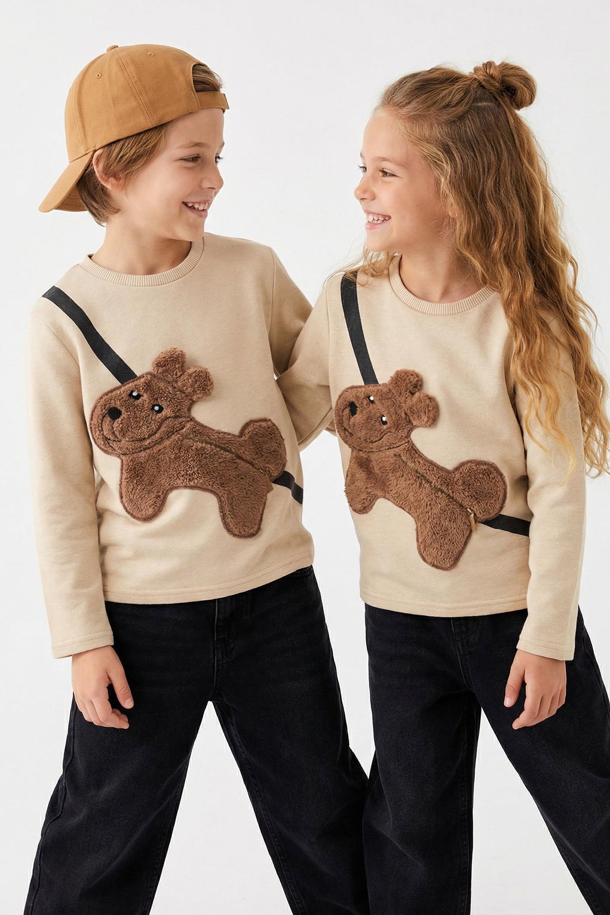 Kids' Crew-Neck Sweatshirt with Mini Bag