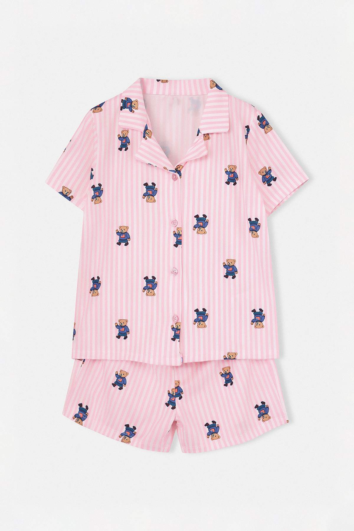 Girls' Pink Teddy Bear Pyjama Set