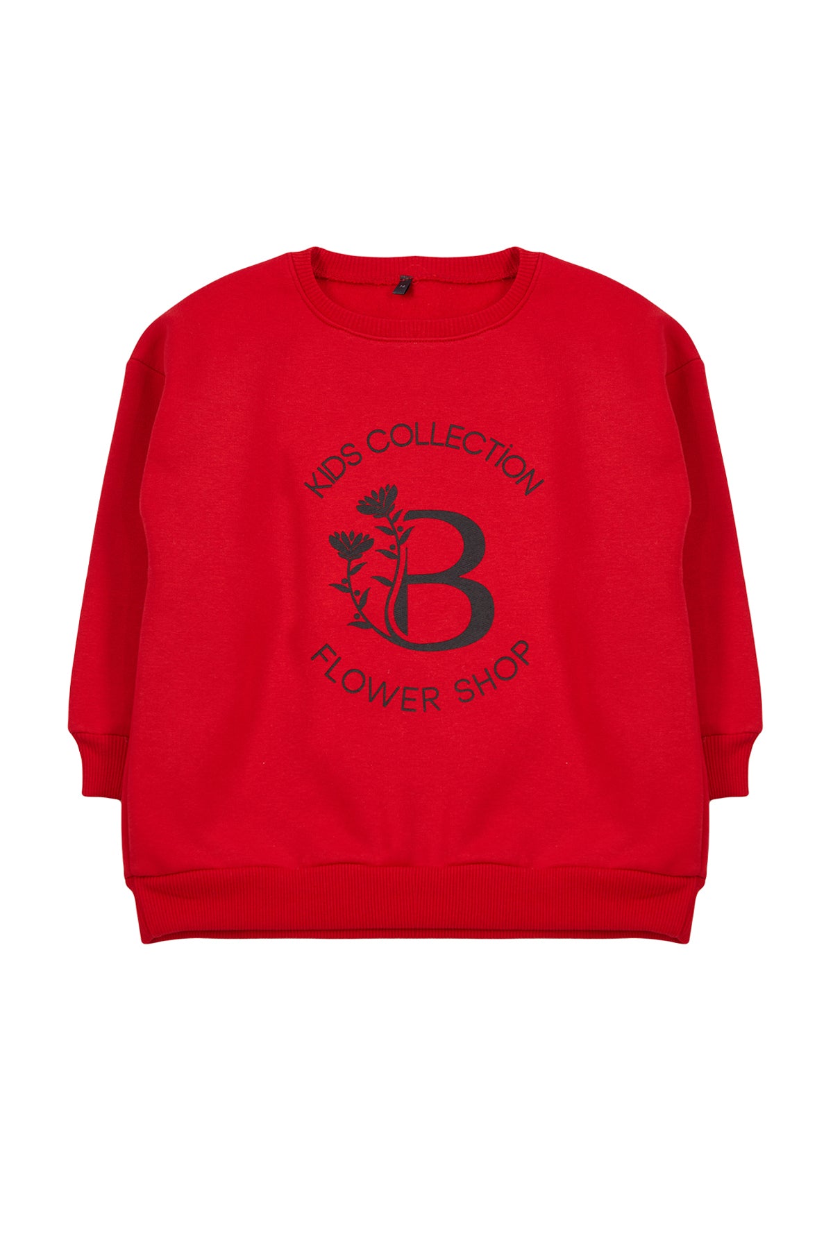 Girls' Red Lightweight Slogan Cotton Sweatshirt