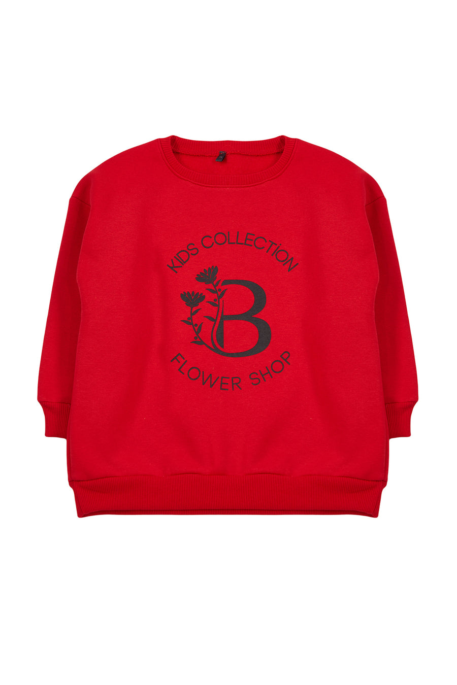Girls' Red Lightweight Slogan Cotton Sweatshirt