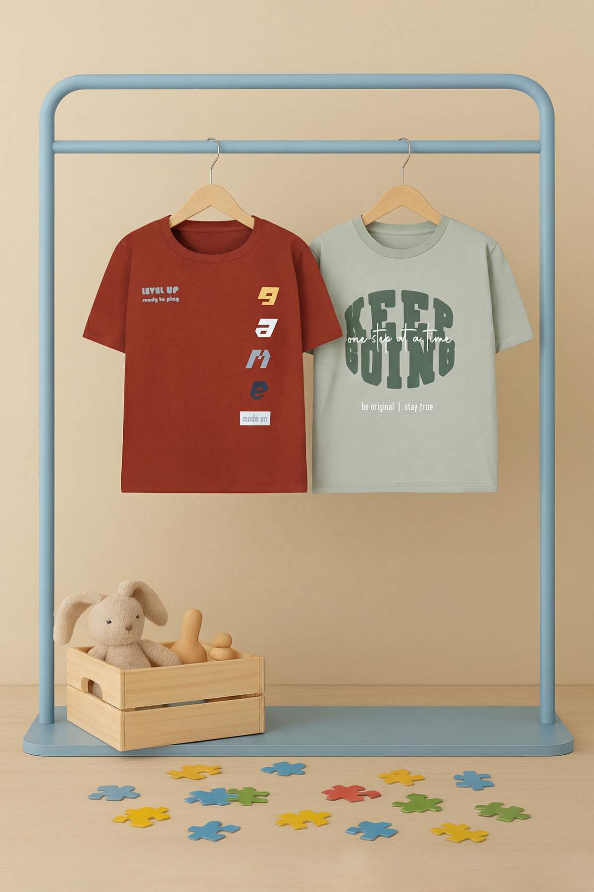 Boys' Terracotta & Mint Printed T-Shirt 2-Pack