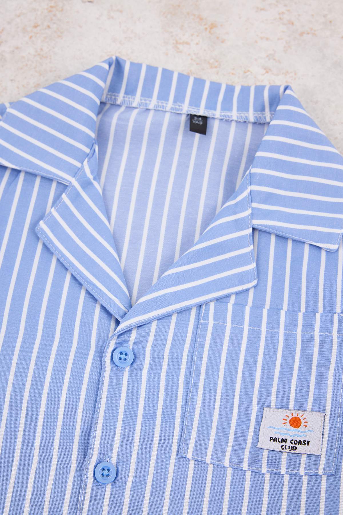 Boys' Blue Striped Short-Sleeve Shirt & Trousers Set