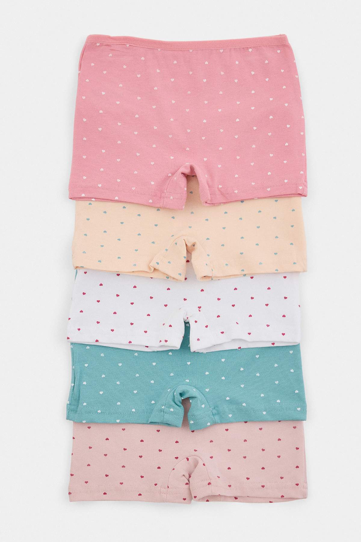 Girls' Polka-Dot Cotton Boxer Shorts 5-Pack