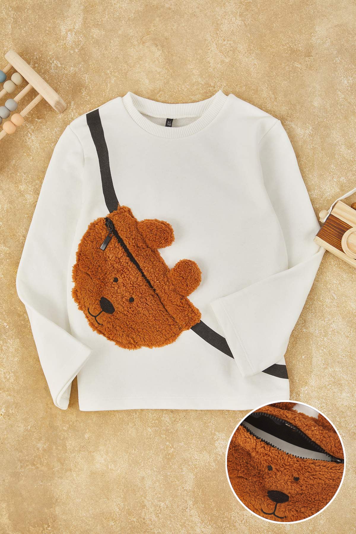 Kids' Crew-Neck Sweatshirt with Mini Bag