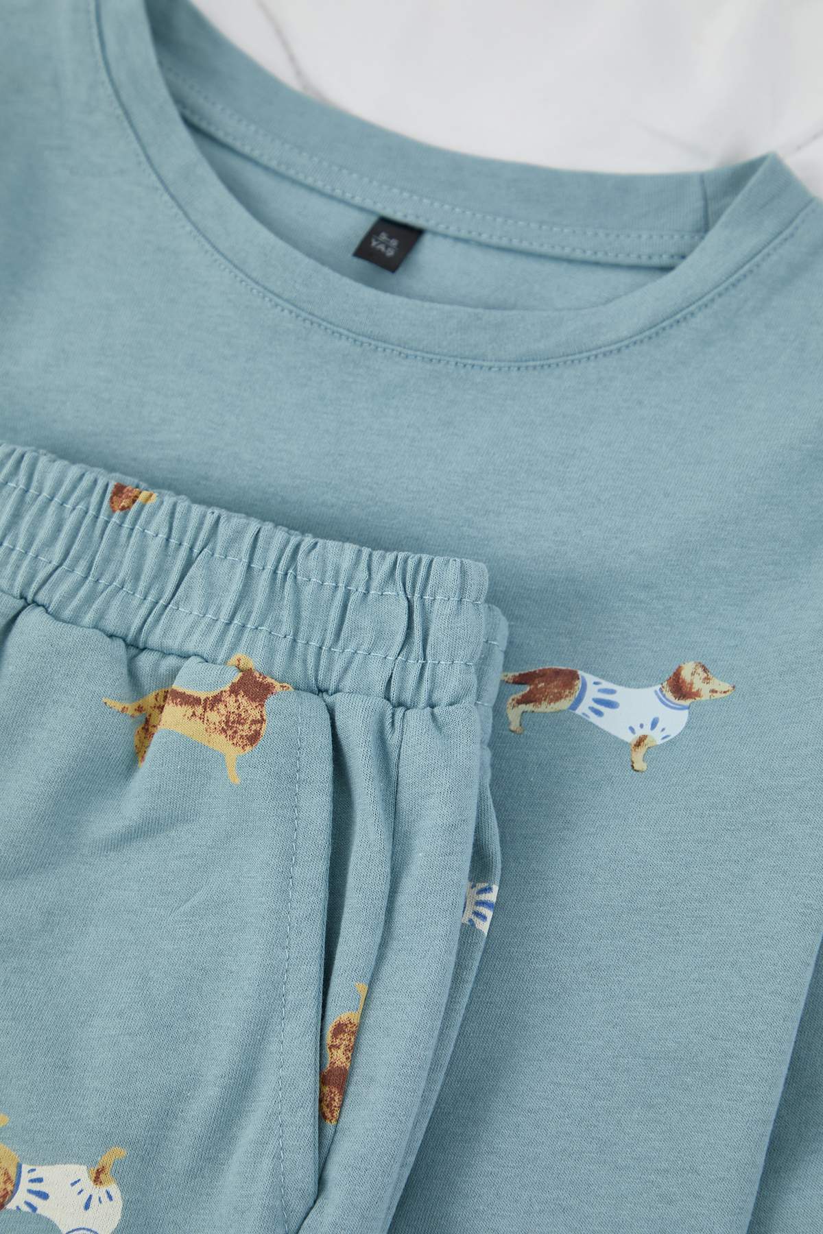 Boys' Anthracite Animal-Print Cotton Pyjama Set