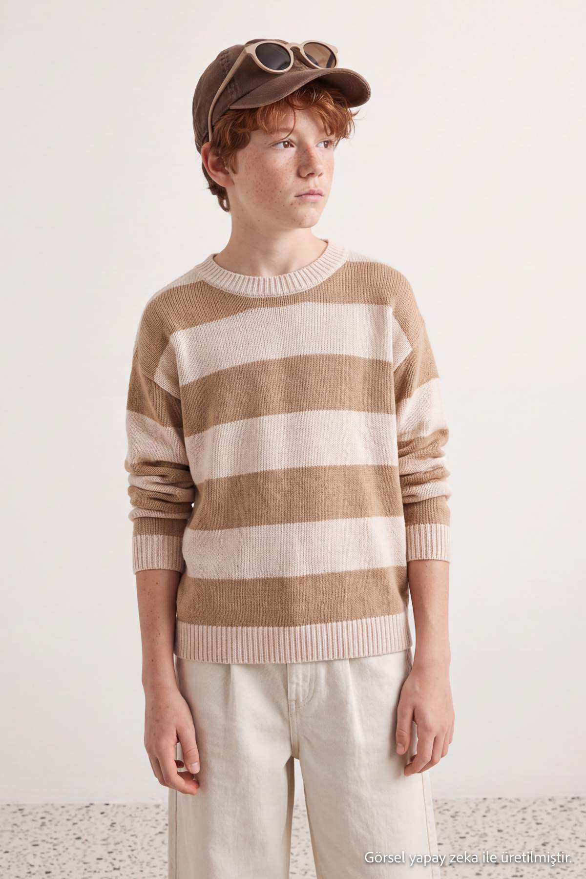 Boys' Striped Crew-Neck Knit Jumper