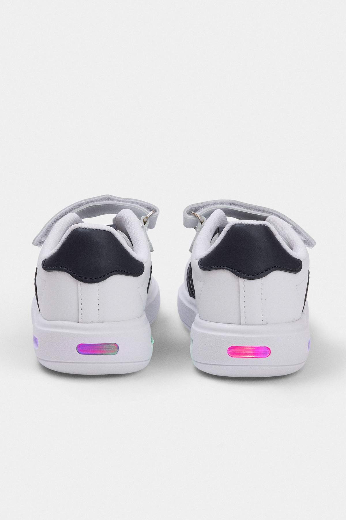 Kids' White Striped Sneakers
