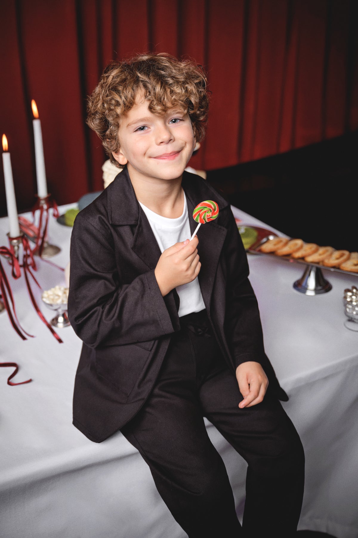 Boys' Khaki 3-Piece T-Shirt, Jacket & Trousers Set