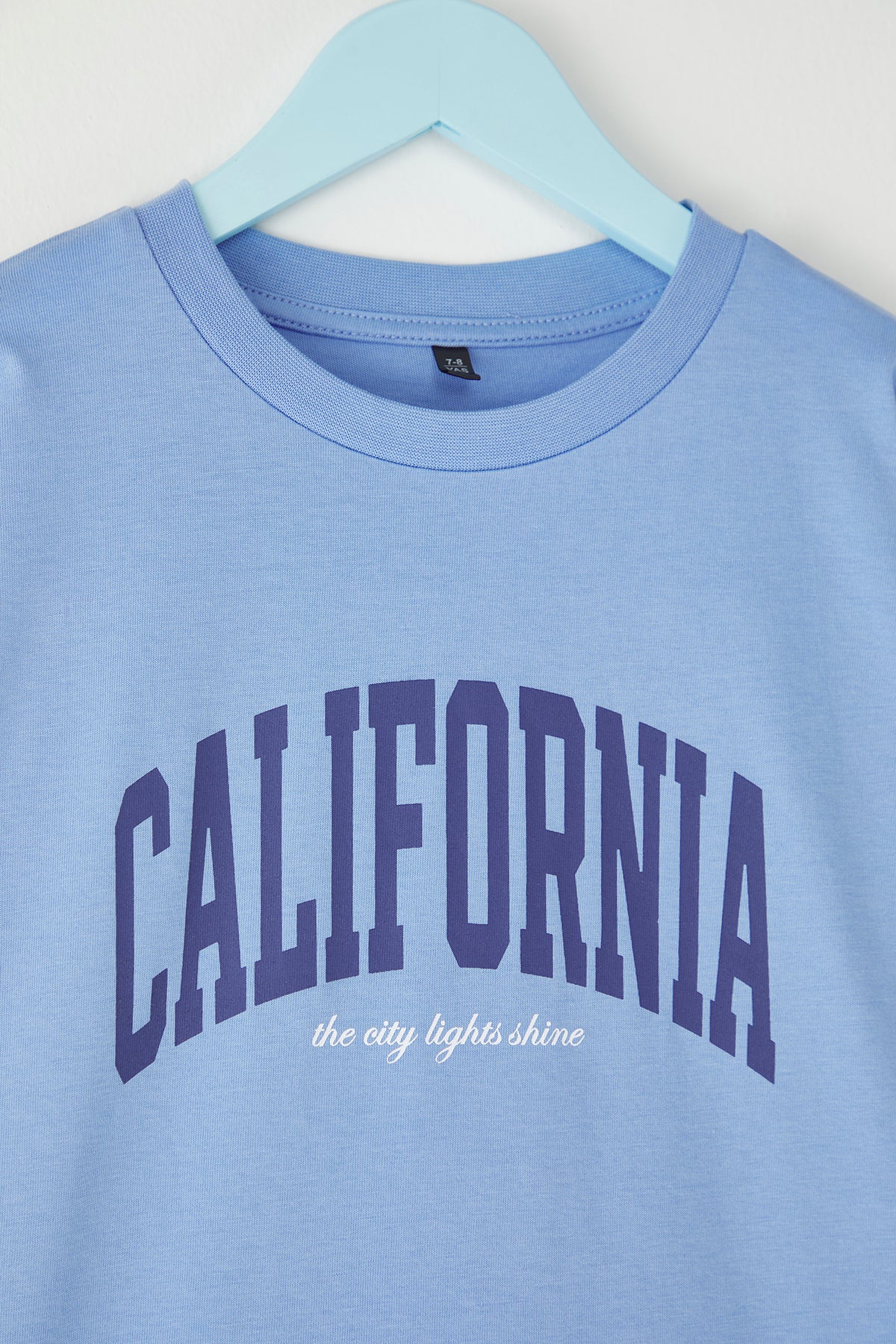 Kids' Baby Blue Slogan Cotton T-Shirt