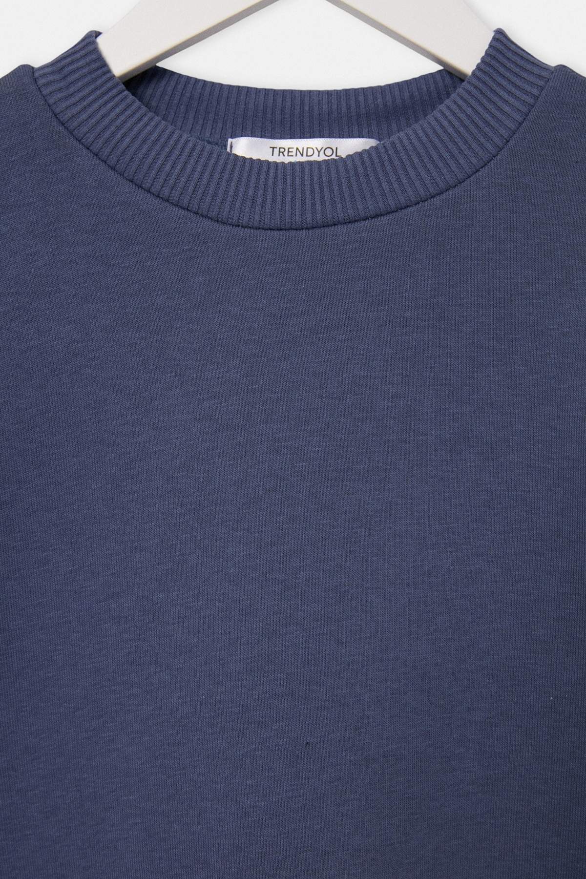 Girls' Plain Fleece-Lined Crew-Neck Sweatshirt