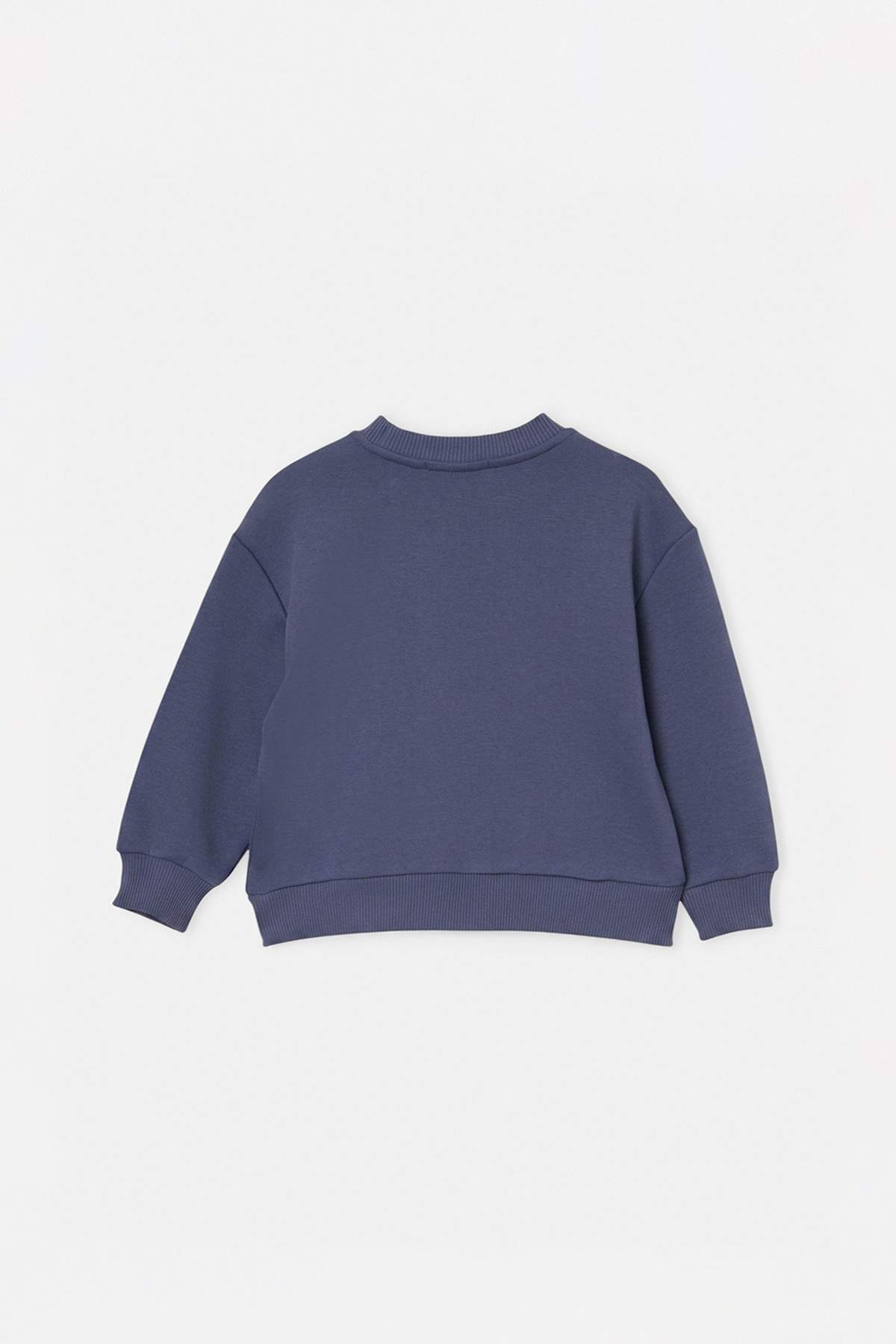 Girls' Plain Fleece-Lined Crew-Neck Sweatshirt