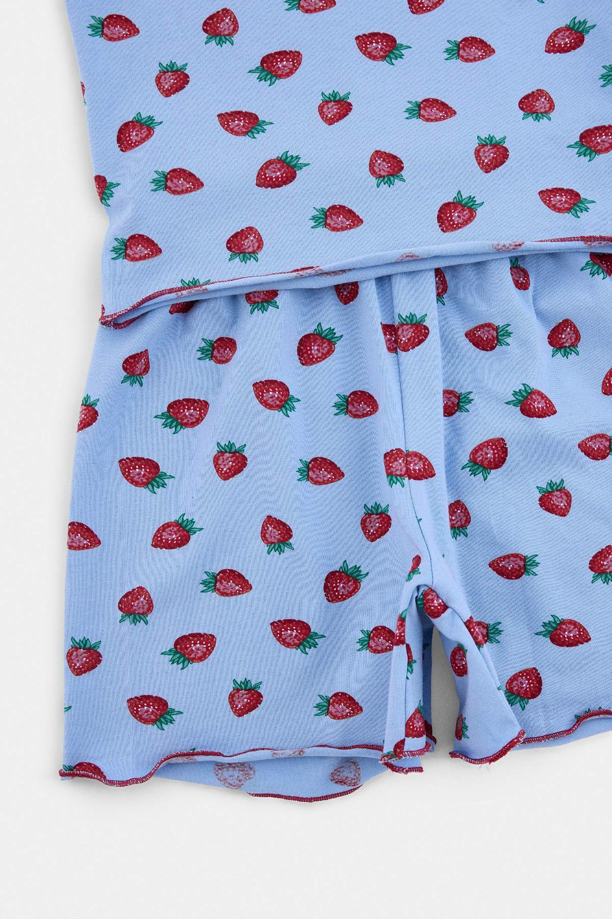 Girls' Strawberry-Print Pyjama Set