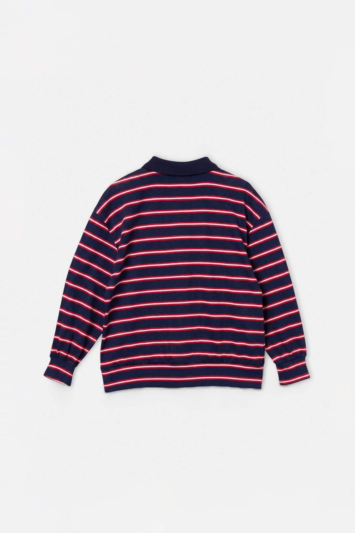 Boys' Navy Striped Polo Shirt