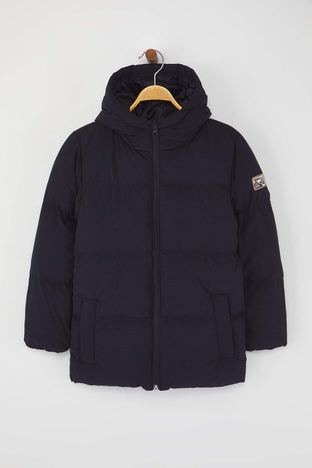 Kids' Navy Thick Hooded Coat