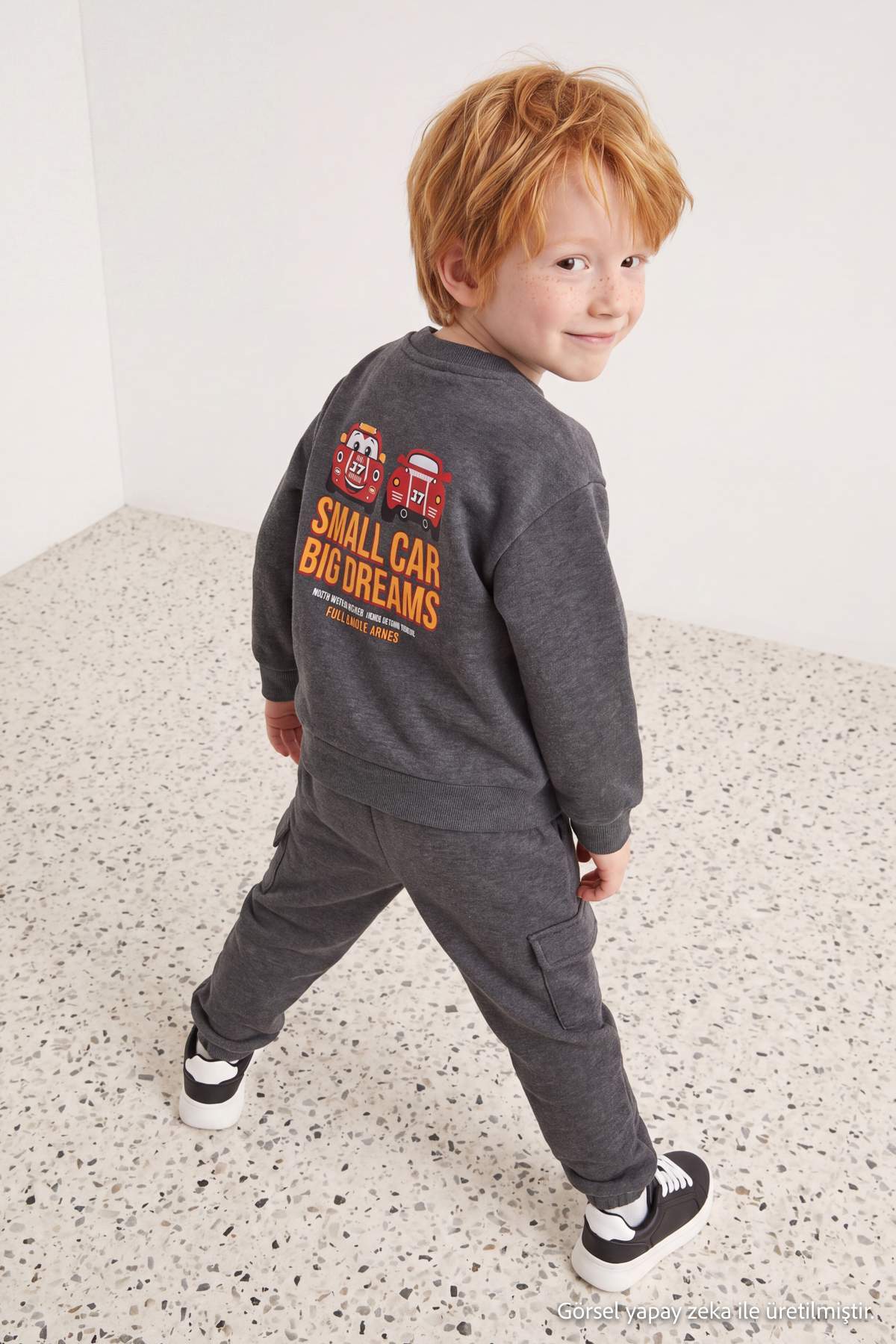 Boys' Grey Badge Sweatshirt & Cargo Jogger Set