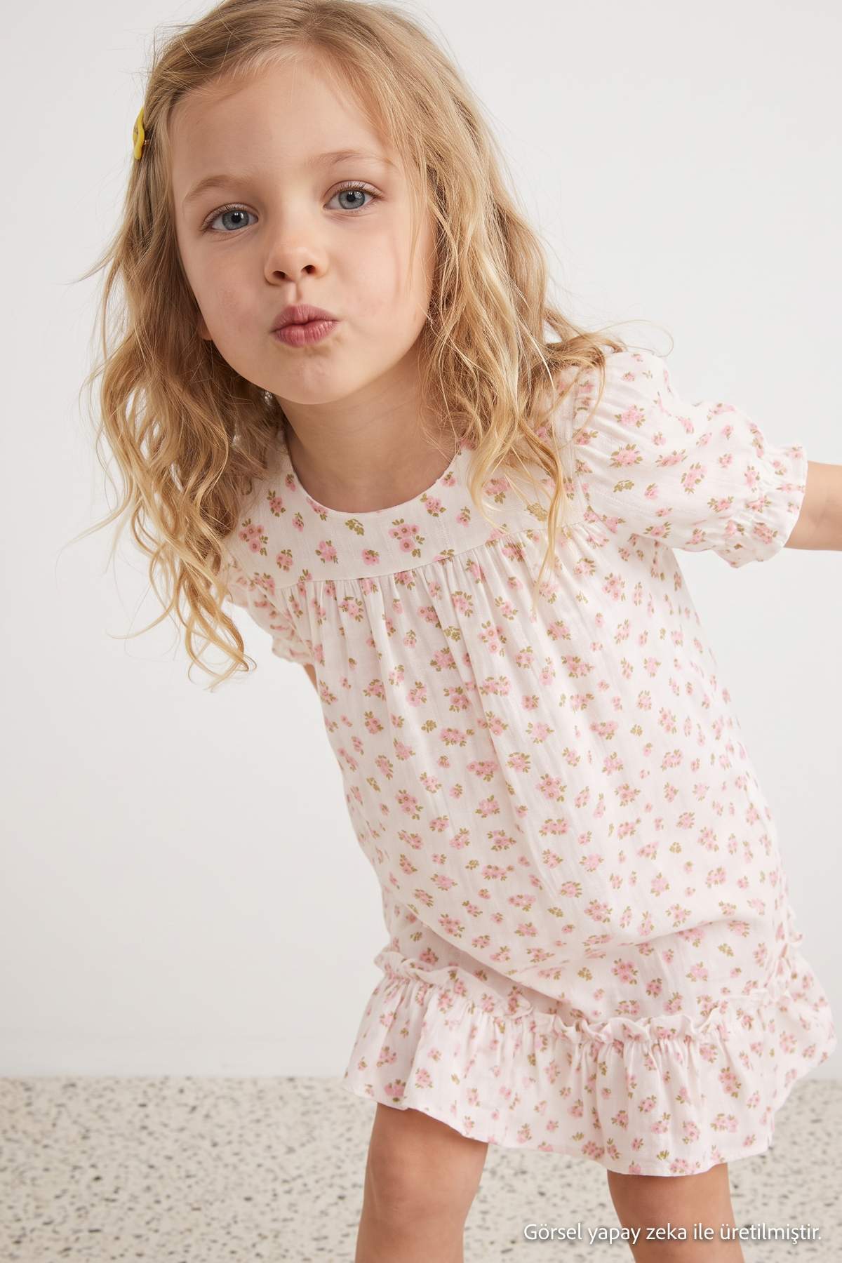 Girls' White Muslin Dress