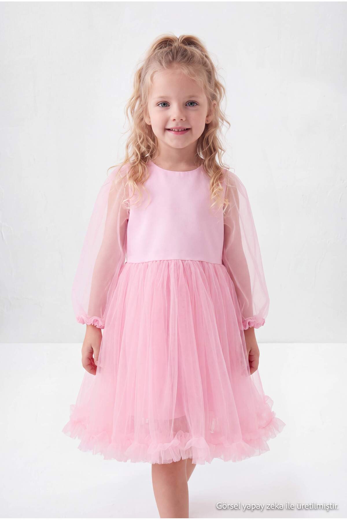 Girls' Pink Tulle Party Dress