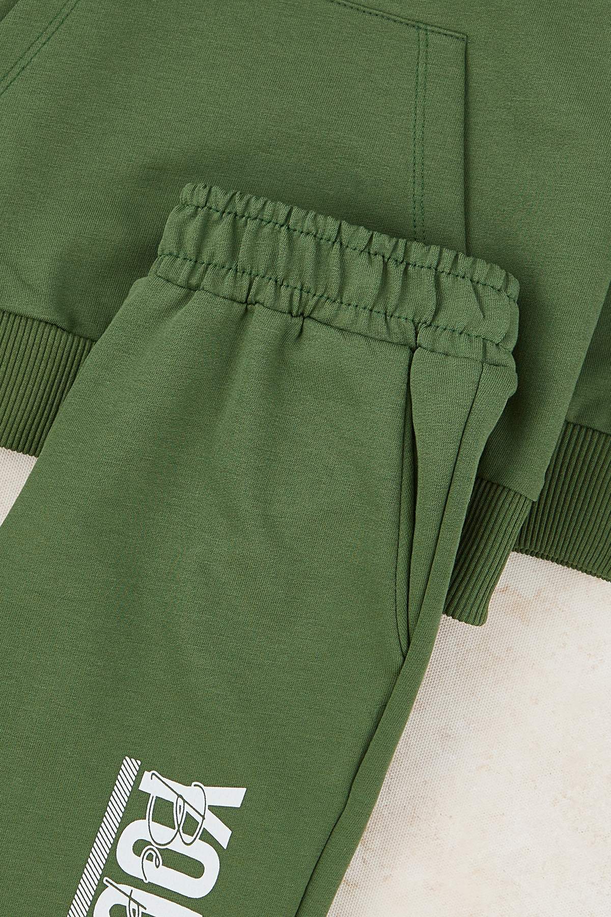 Boys' Grey Marl Slogan Light Sweatshirt & Jogger Set