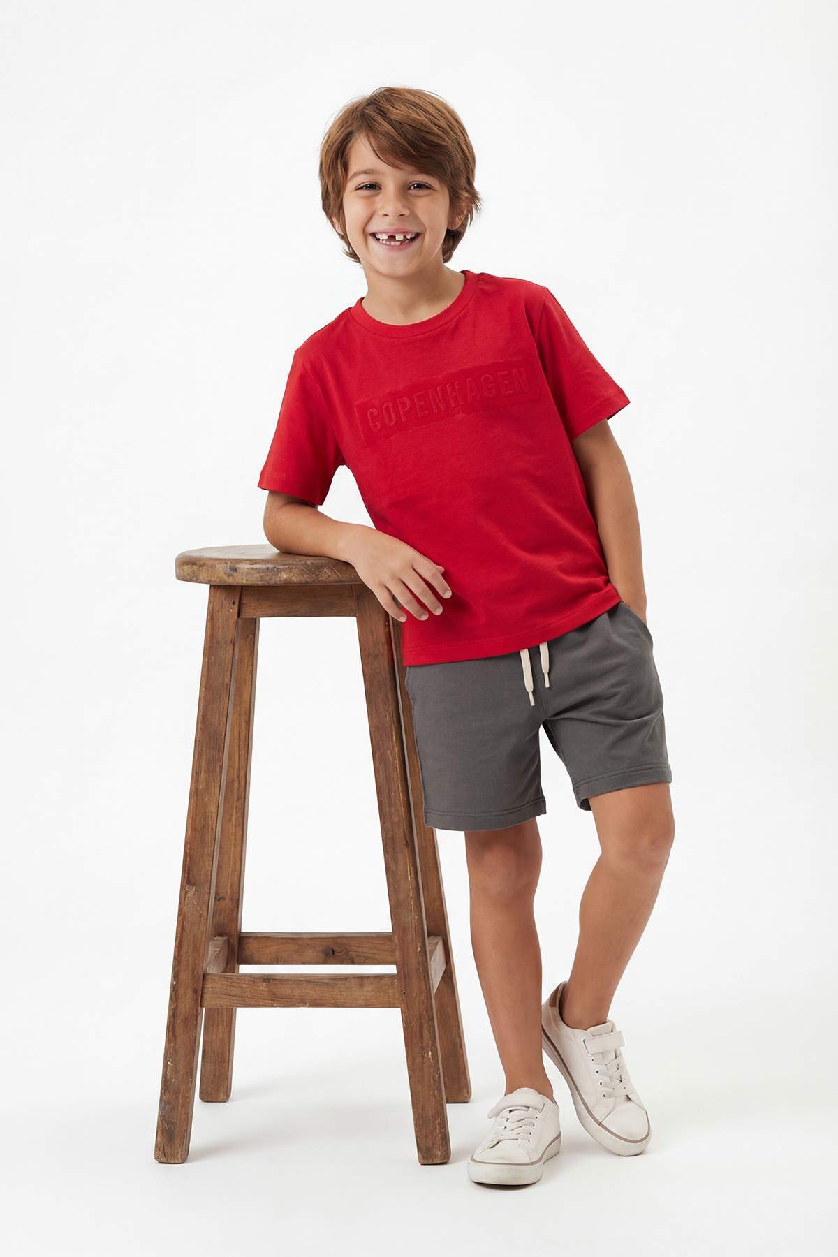 Boys' Plain T-Shirt & Shorts Set