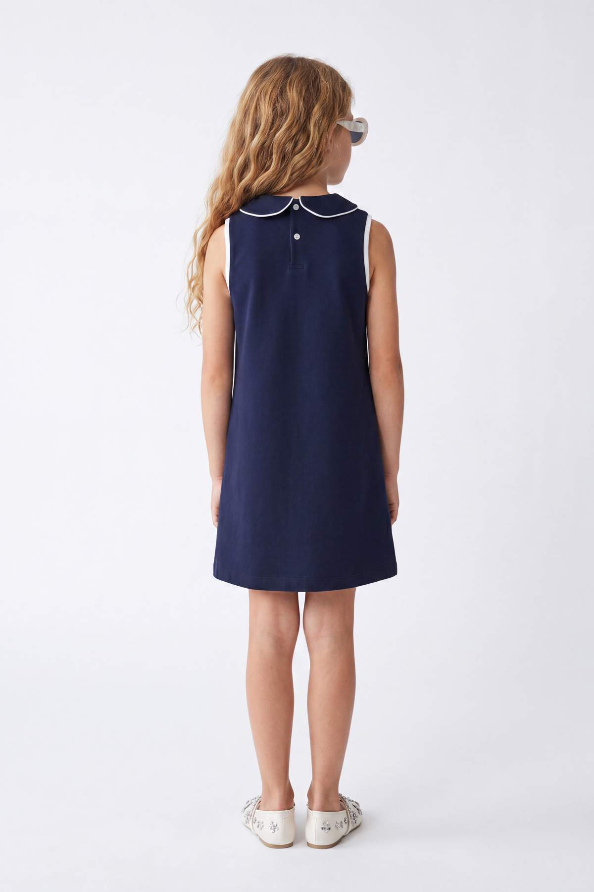 Girls' Plain Mini Dress with Pockets